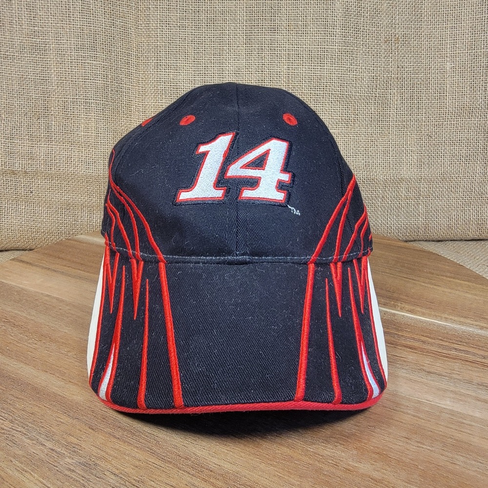 Vintage Nascar Winners Circle Hat Tony Stewart 14 Black Red Flames Strapback Cap